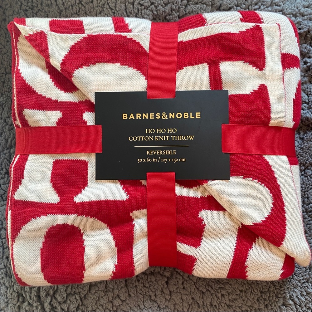 New Reversible Holiday Cotton Knit Throw Blanket